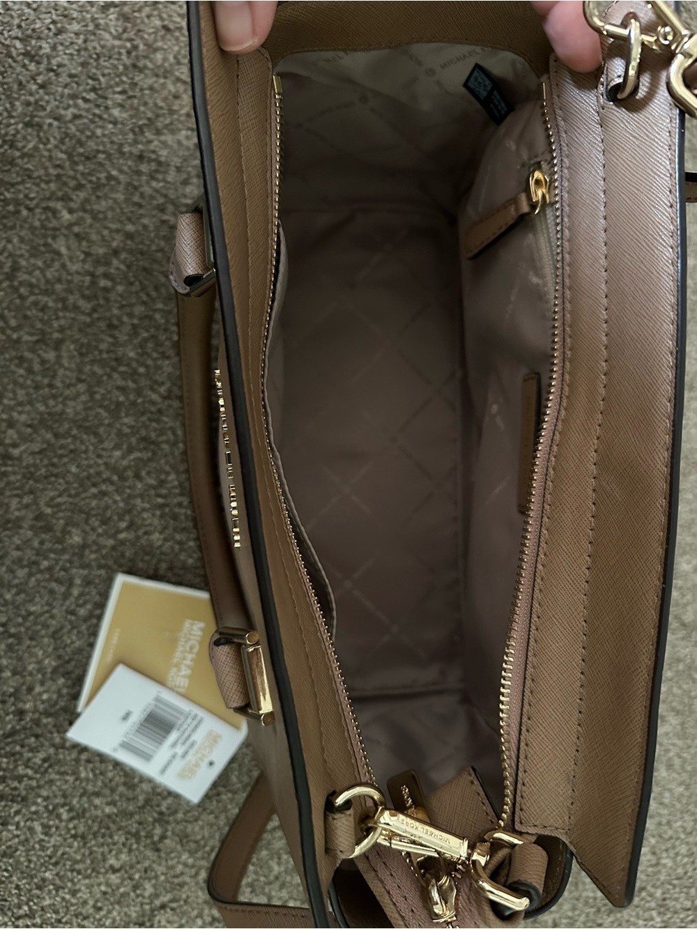 Michael Kors Selma Satchel in Khaki - Picture 6 of 8